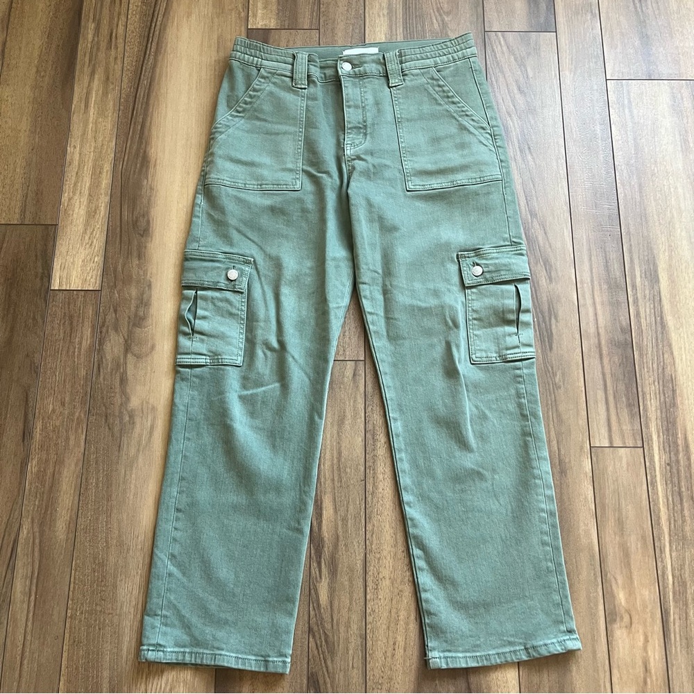 VERVET BY FLYING MONKEY Green High Rise Utility Cargo Pants Relaxed Fit Size 30